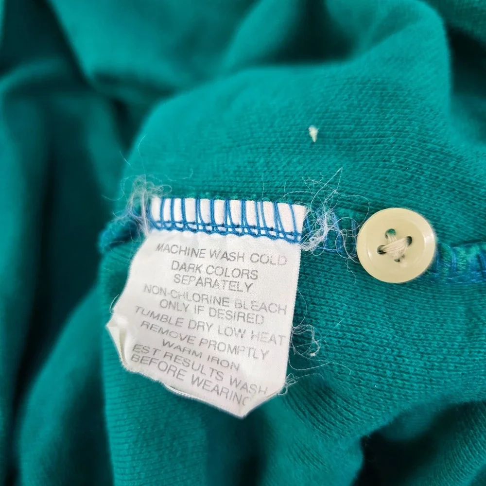 VINTAGE‎ Chaps Ralph Lauren Men Polo Shirt XL Green Crest Logo Embroidered 90s